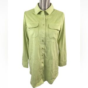 Soft Surrounding Long Sleeve Faux Suede Button Shirt